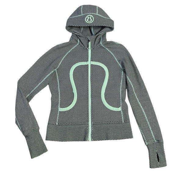 Lululemon Scuba Hoodie Women’s 6 Green Stretch Lined Double Diamond Fresh Teal - Picture 6 of 14